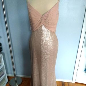 Women's Beige Sequins Gown